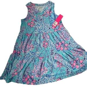 Lilly Pulitzer Mini Lorina Dress L (10-12) Blue Ibiza Now You Sea Me NWT